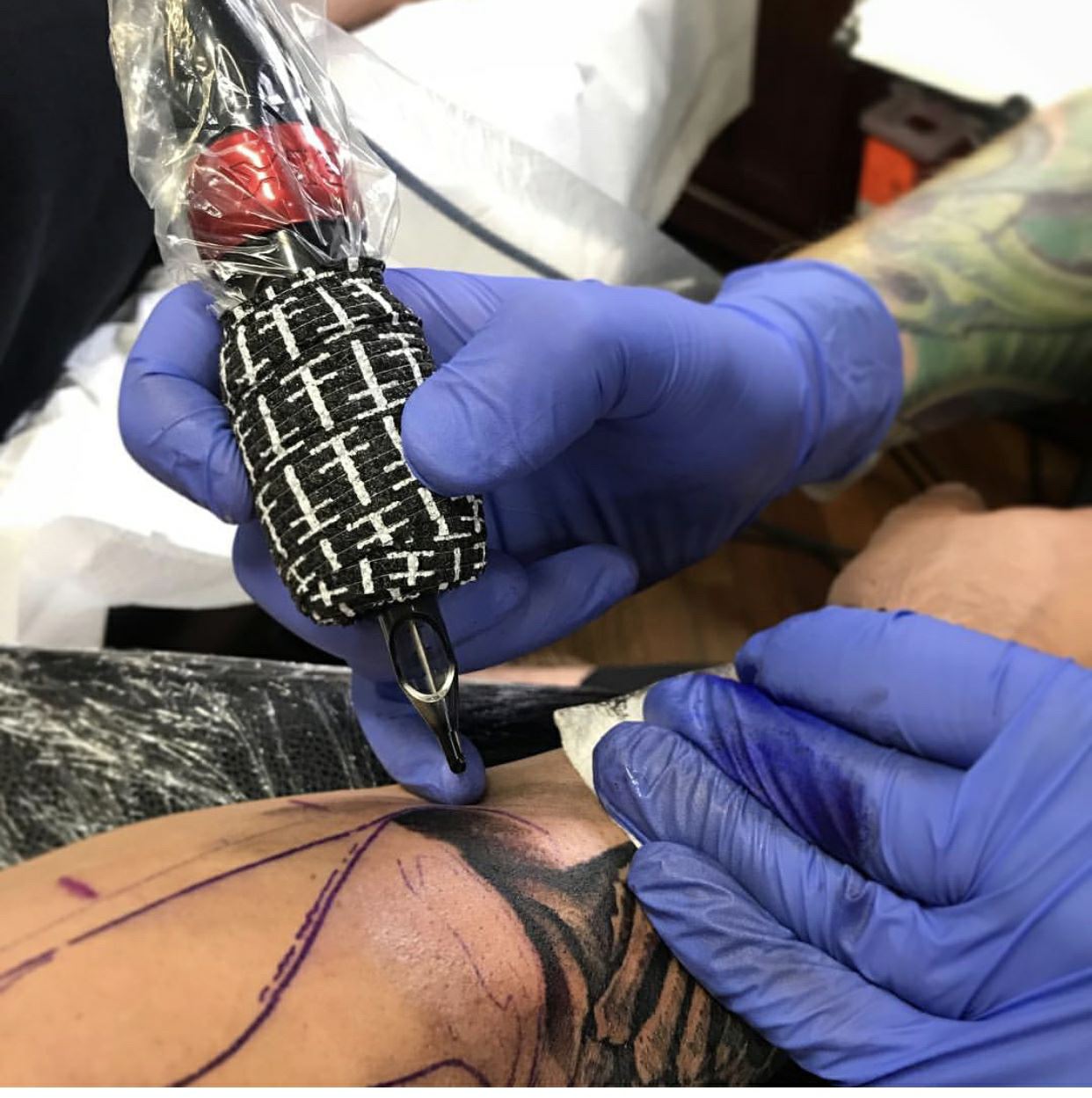Tatovering pistol greb pen wrap klæbende bandage tape